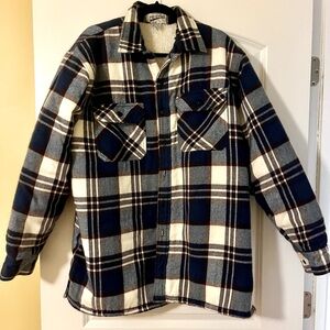 Men's Blue and White Plaid Jacket, fully lined, Size XL, EUC